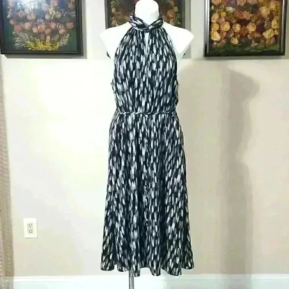 Twist-Neck Satin Midi Dress - Picture 11 of 14